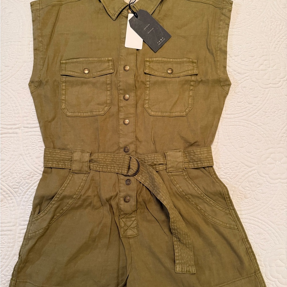 Current/Elliott Khaki Sleeveless Romper